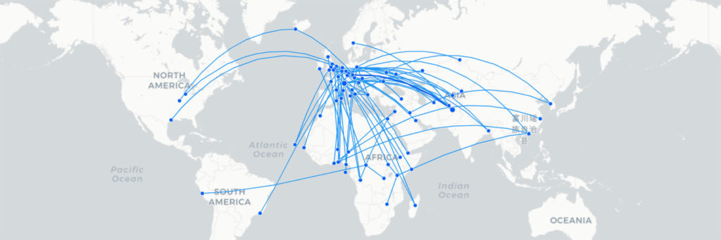 FAI airplane missions map